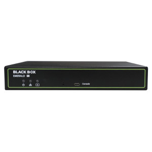 Black Box EMD2000PE-T-R2 DVI KVM-over-IP Extender Transmitter, Single-Monitor, DVI-D, USB 2.0, Audio, Dual Network Ports RJ45 and SFP